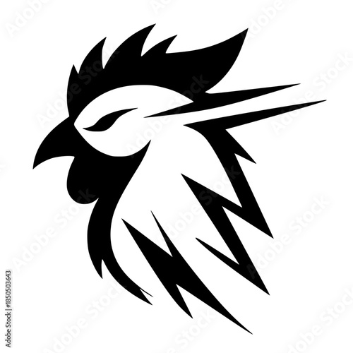 Sharp design silhouette of a rooster