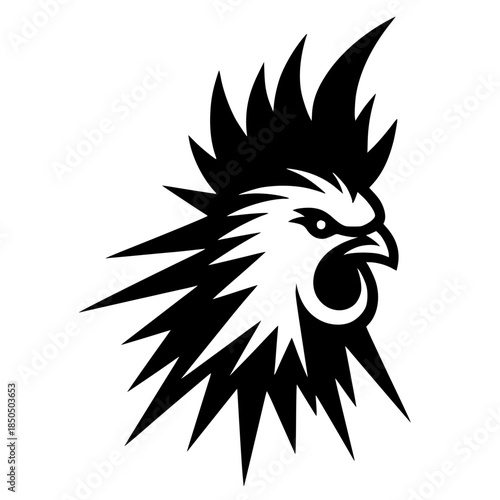 Sharp design silhouette of a rooster