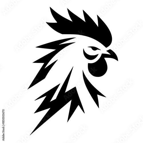 Sharp design silhouette of a rooster