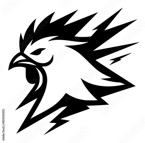 Sharp design silhouette of a rooster