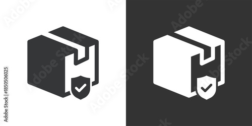 Secure Delivery icon. Solid glyph series icon