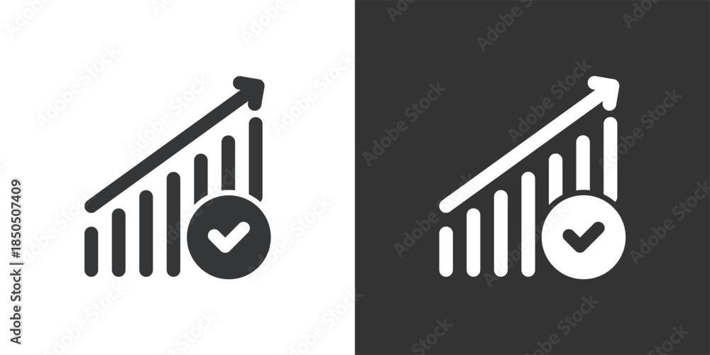 Obraz premium Validated Growth icon. Solid glyph series icon