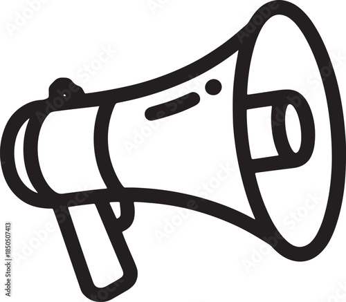 Loud megaphone speaker communication tool sound amplifier vector illustration