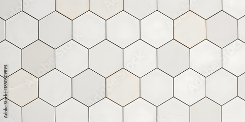 Aerial view of a white hexagonal tile pattern covering the entire surface