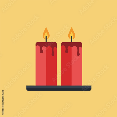 Red candle, vector illustration design