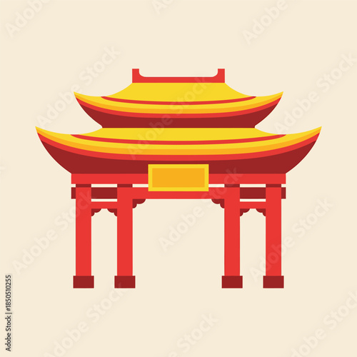 Chinese traditional gates, vector illustration design
