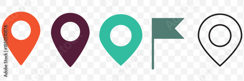 Location pin icon. Minimal map marker vector for navigation apps. Geotag pointer marking place and position symbol. Clean destination point sign pictogram concept.