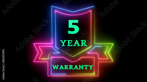 5 year warranty shield neon glow