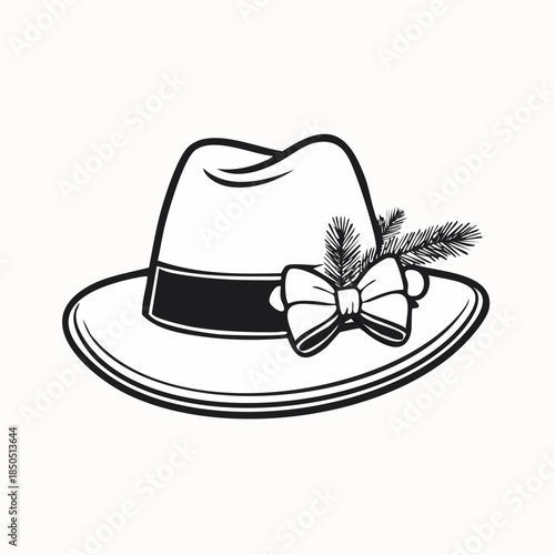 Monochrome holiday Derby hat vector icons designed for Christmas horse racing events, editorial layouts, winter campaigns, festive apps, and elegant seasonal visuals.