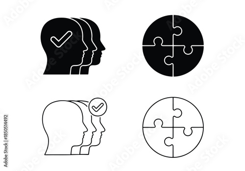 Teamwork and collaboration icons\Solid icons vector collection - Vector icon set - Line and glyph solid icon set - Icon vector - Flat Design Icon - Blue icon set 