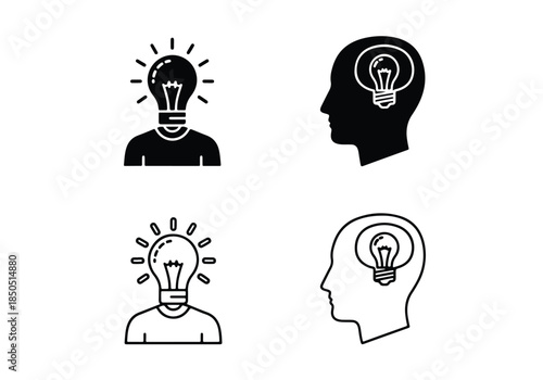 Idea and innovation icons\Solid icons vector collection - Vector icon set - Line and glyph solid icon set - Icon vector - Flat Design Icon - Blue icon set 