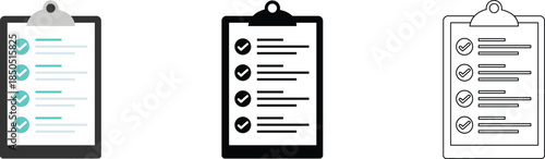 Minimalist checklist document Icon with check marks in line style, Task list paper symbol for audit, Planning, approval, and workflow management, Outline vector Illustration.