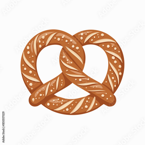 Delicious Salty Pretzel Bread Icon Vector