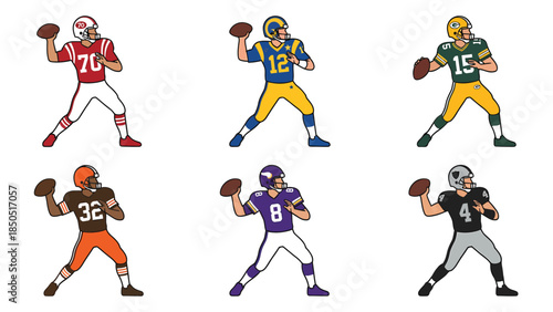 Dynamic Football Players in Action During a College Game Athletic Sports Photography