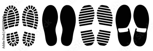 Footprint icon vector illustration showing trail shoes on white background isolated for design, hiking, outdoor activities, adventure, sports, fitness, travel, and nature themed graphic projects