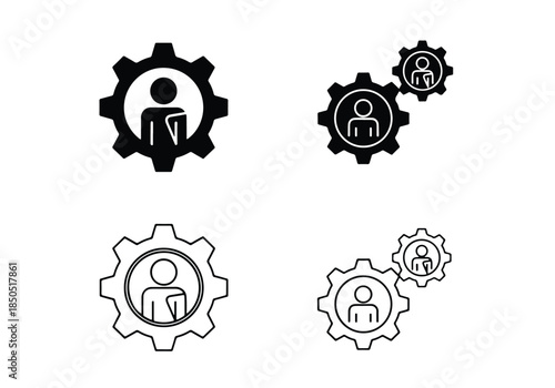 Teamwork and collaboration icon set\Solid icons vector collection - Vector icon set - Line and glyph solid icon set - Icon vector - Flat Design Icon - Blue icon set 