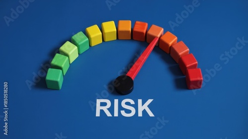 illustration photography of risk levels on a speedometer