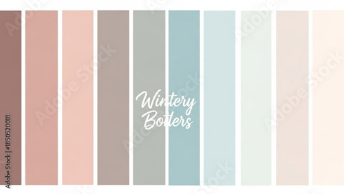 Winter color palette with pastel shades and soft hues for design