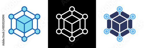 Blockchain triplestyle icon