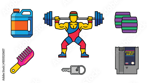 Strong Man Lifting Weights in Gym for Fitness and Muscle Building