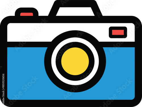 Retro camera icon vintage photography symbol flat vector illustration for graphic design