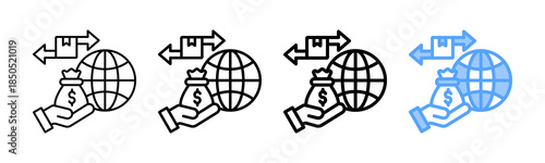 Trade Finance Icon Different Style Outline Collection Set 
