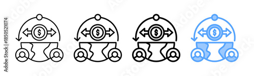 Crossborder Trade Icon Different Style Outline Collection Set 