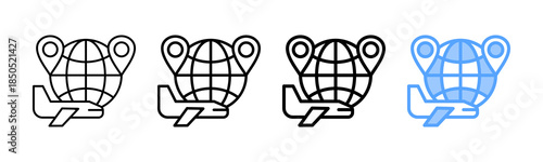 Global Distribution Icon Different Style Outline Collection Set 