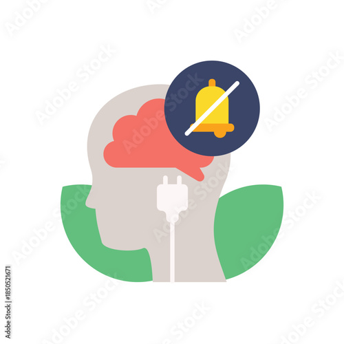Silent Mind Notification Off Illustration