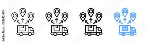 Cargo Distribution Icon Different Style Outline Collection Set 