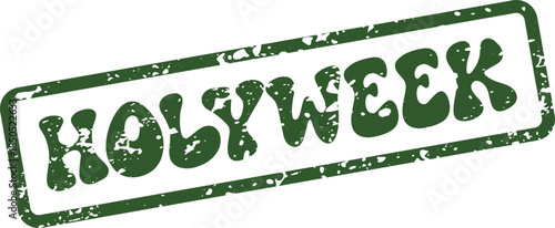 Grungy Holyweek text stamp symbol for Christian observance and spiritual reflection