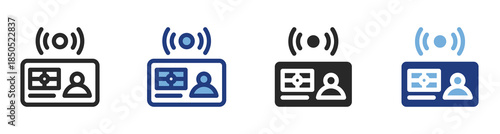 Smart Card Icon Set With Multiple Styles Vector Illustration