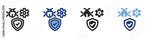 Antivirus Software Icon Set With Multiple Styles Vector Illustration