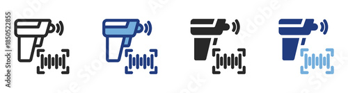 Barcode Scanner Icon Set With Multiple Styles Vector Illustration