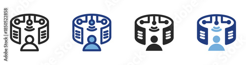 Virtual Reality Icon Set With Multiple Styles Vector Illustration