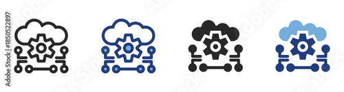 API Icon Set With Multiple Styles Vector Illustration
