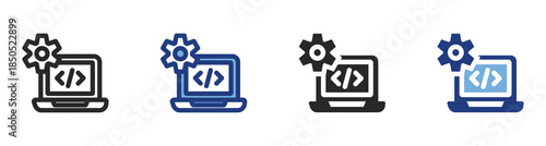 Coding Icon Set With Multiple Styles Vector Illustration