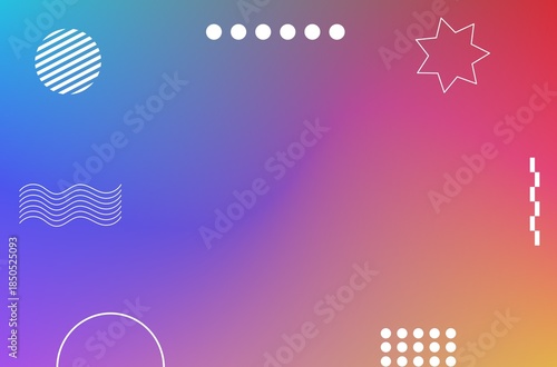 vector illustration of an abstract background with circles color blue, yellow, red, wallpaper gradient 