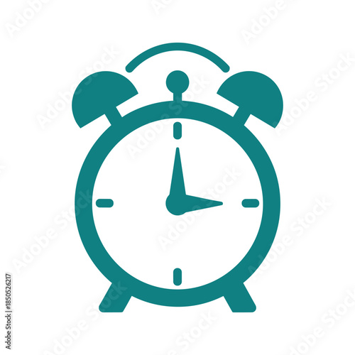 Alarm clock icon on white background