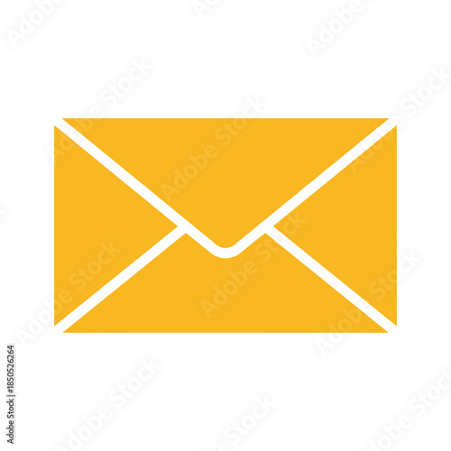 Simple yellow envelope icon on white background