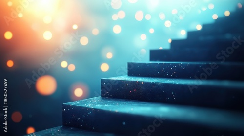 Personal development and career growth, illustrating the path to success, on blurred background