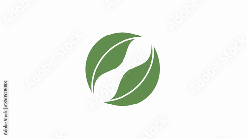 Green leaves logo eco-friendly symbol.