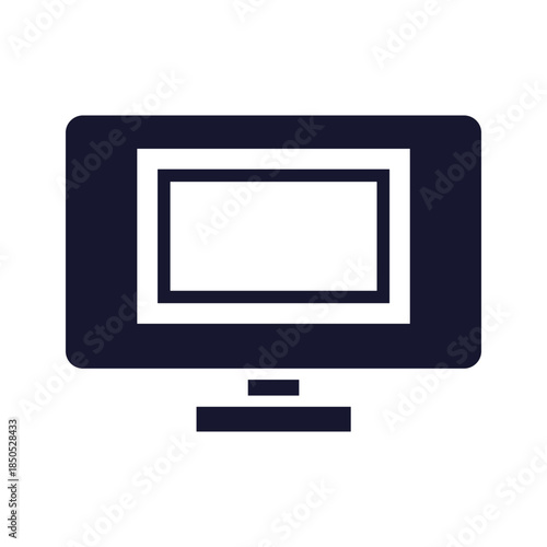 Simple computer monitor icon on white background