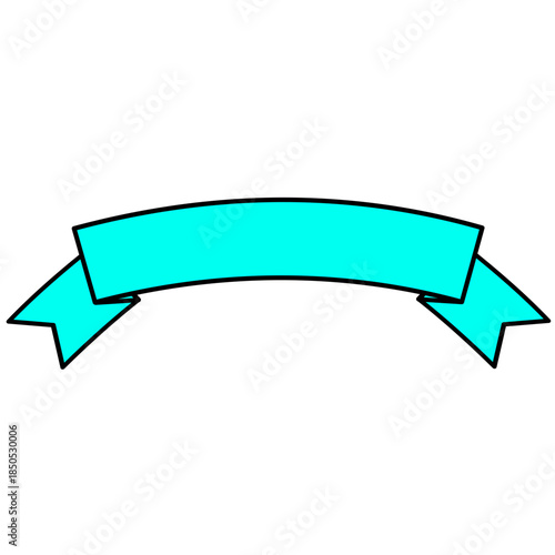 Cyan Ribbon Banner