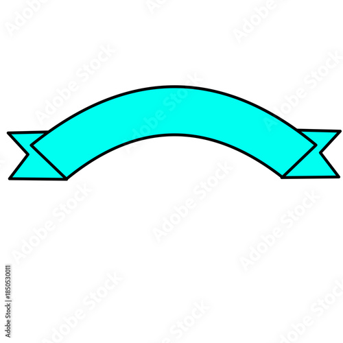 Cyan Ribbon Banner