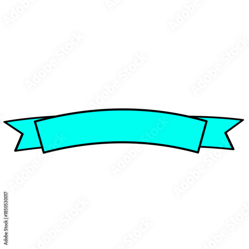 Cyan Ribbon Banner