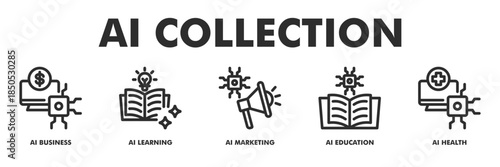 AI Collection web banner icon vector illustration for Professional Services