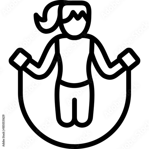jumping rope icon illustration design with outline