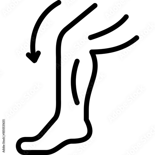 leg muscle icon illustration design with outline