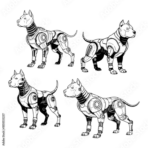 Robot dog silhouette icon. Electronic pet